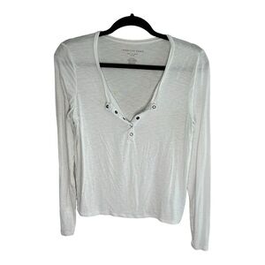 American Eagle Women's White Long Sleeve Top Size Medium (VUC)